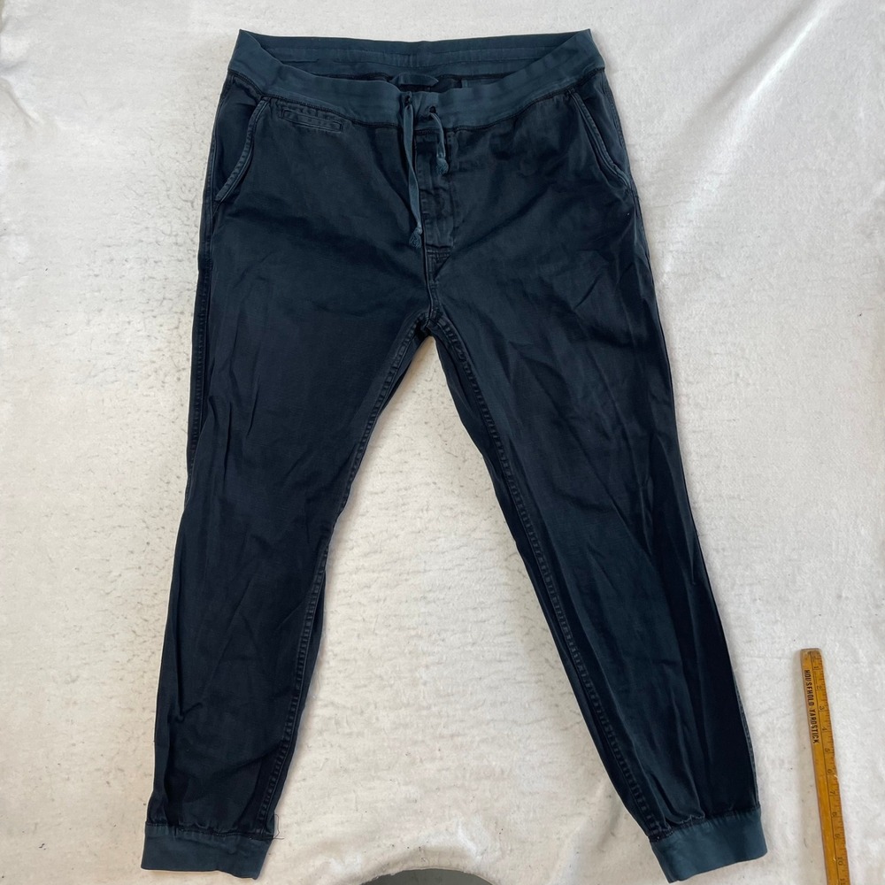 Polo Ralph Lauren Jogger Pants Mens XXL Black Cotton Drawstring Cuffed Hem